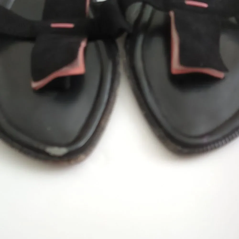 Manolo Blahnik Flat Thong Suede Sandal